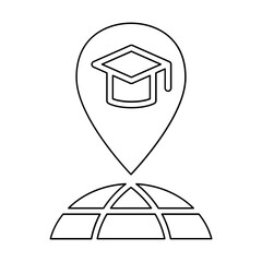 Study abroad icon in line style