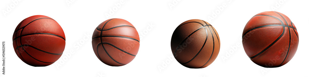 Poster isolated basketball on transparent background made using generative stock