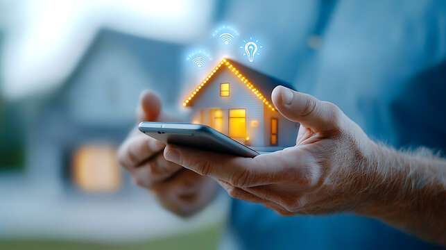 User setting up an ai-powered home security system enhancing safety and convenience in a modern home environment