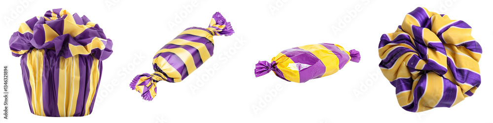 Poster Wrapped candy is shown in isolation on a transparent background using generative ai technology