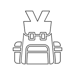 Schoolbag icon in line style