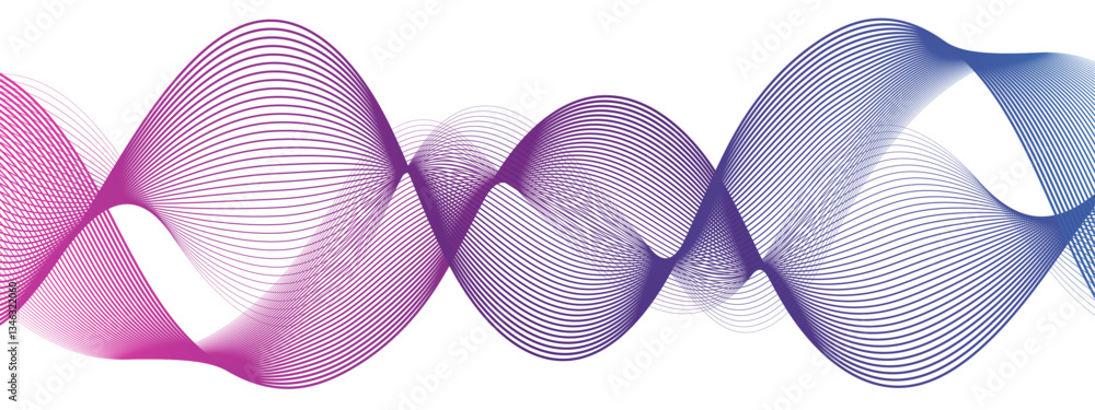 Poster abstract wavy banner with flyer curved flow lines. wavy stripes on a white background isolated & cre