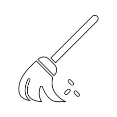 Broom icon in line style