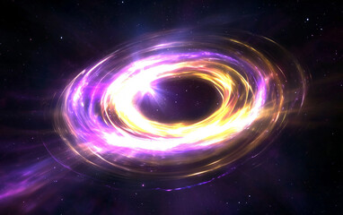 Obraz premium Abstract Galaxy Formation, Swirling Nebula of Light and Color in Deep Space