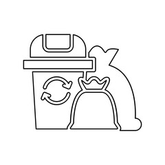 Garbage icon in line style