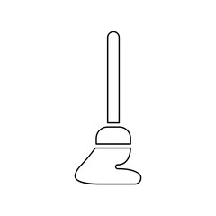 Mop icon in line style