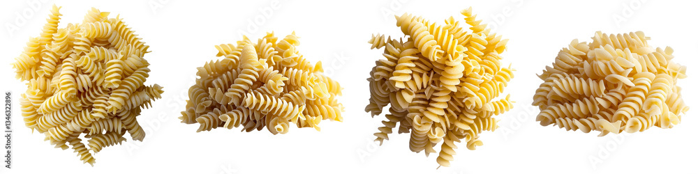 Poster Isolated macaroni pasta on a transparent background is a generative AI creation