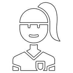 Football player icon in line style