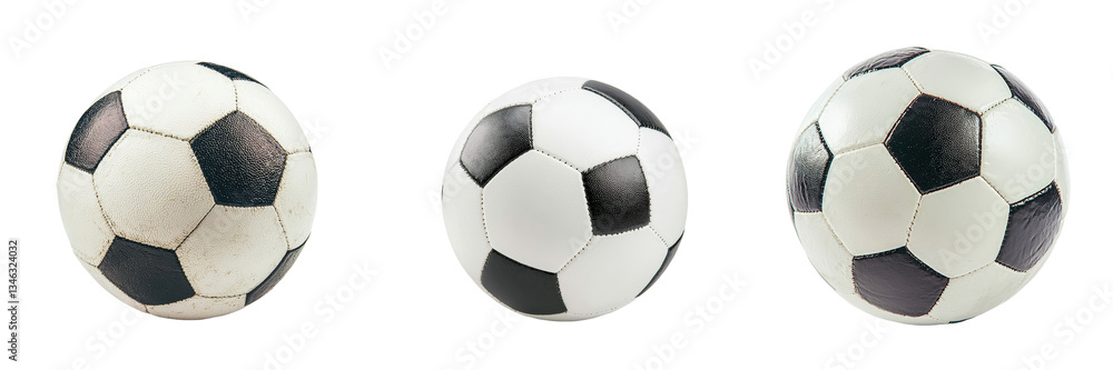 Poster generative ai used to create a soccer ball isolated on a transparent backdrop