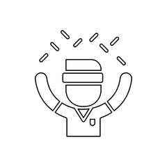 Watching sport on TV icon in line style