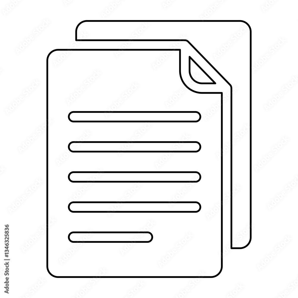 Poster document icon in line style