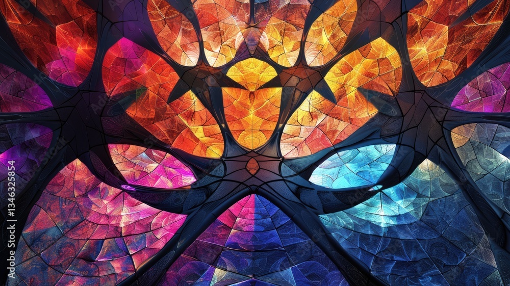 Poster abstract crystal texture effect decorated with vibrant light in modern design. seamless modern art o