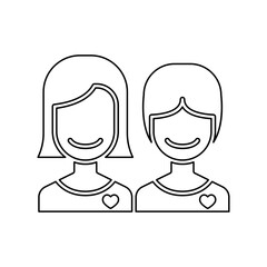 lesbian icon in line style