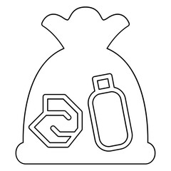 Garbage bag icon in line style