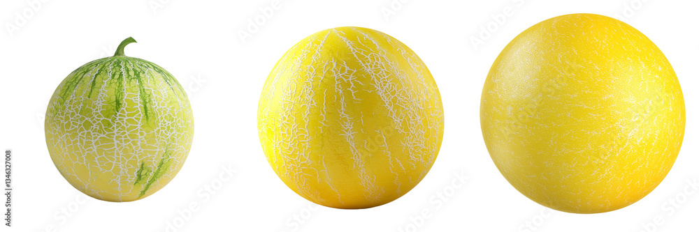 Poster fresh cantaloupe, generated by ai, is depicted on a transparent background in isolation