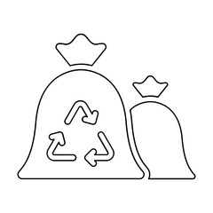 Recycle garbage icon in line style