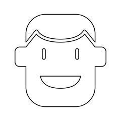 Smile face icon in line style