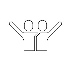 Hug icon in line style