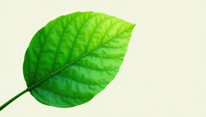 Obraz premium Single large leaf isolated against a plain background, plant, leaf focus, nature photography