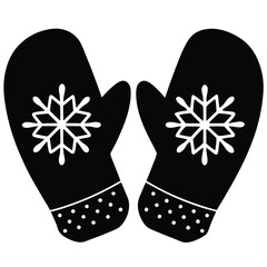 festive mitten pair with snowflake design
