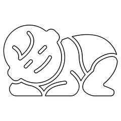 Baby sleeping icon in line style