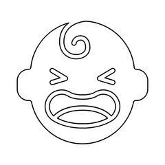 Baby crying icon in line style