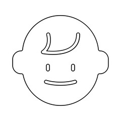 Baby smile icon in line style