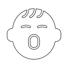 Baby laugh icon in line style