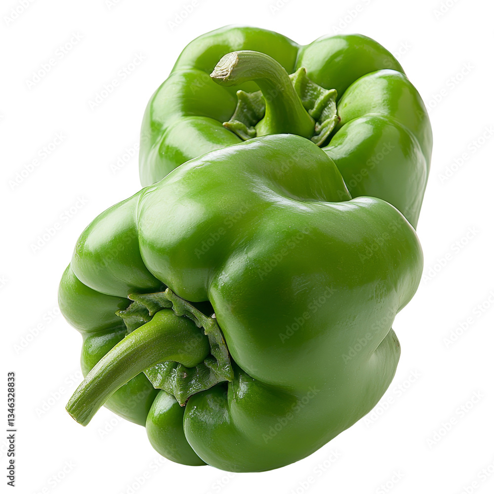 Poster Generative Ai was used to create an image of a green Bell pepper isolated on a transparent background