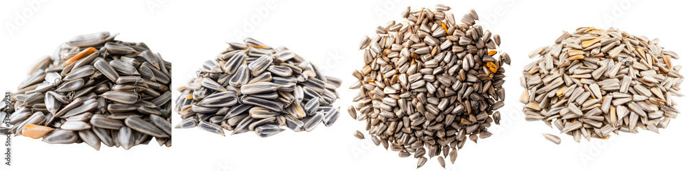 Poster An image of sunflower seeds isolated on a transparent background is generated using Ai