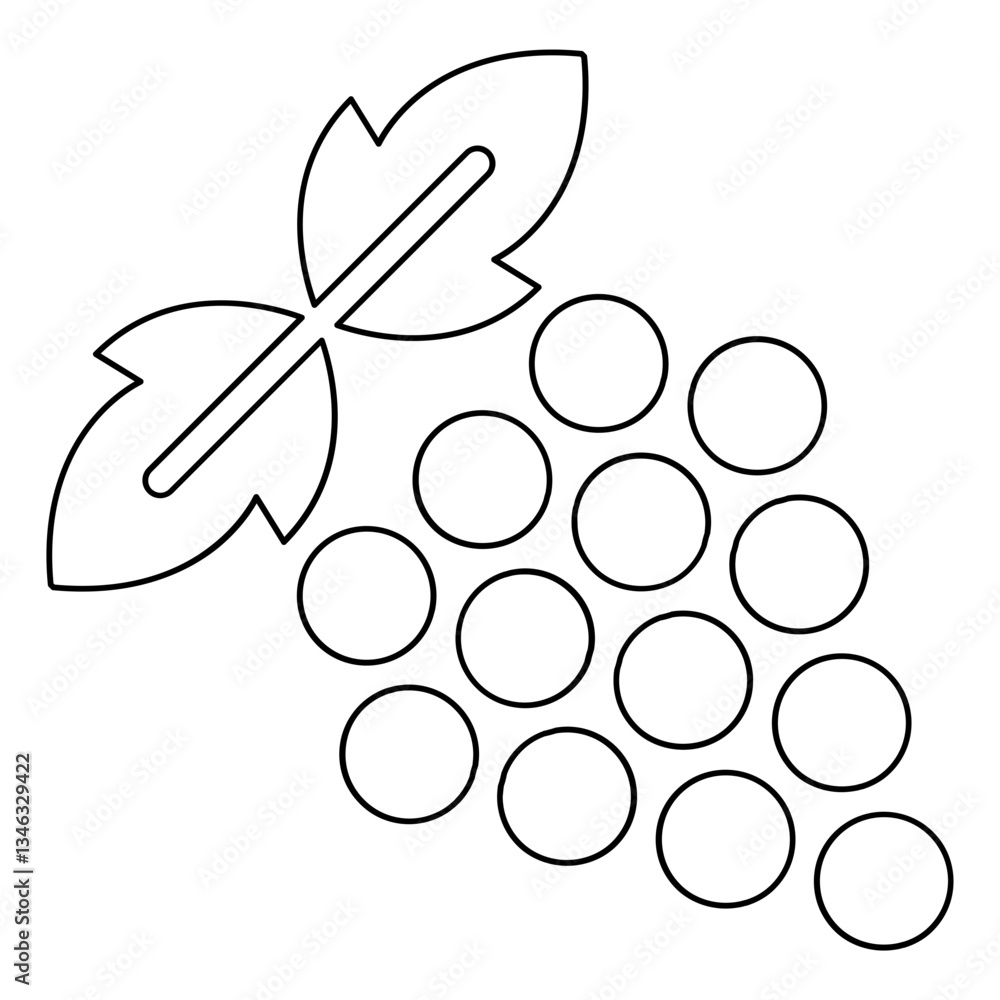Poster grape icon in line style