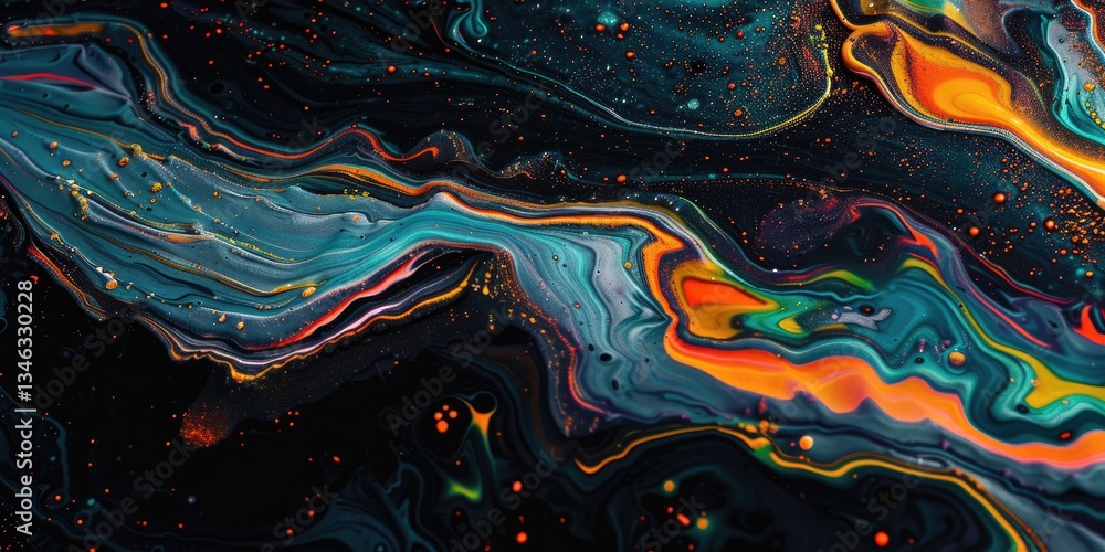 Poster abstract fluid art with vibrant colors and swirling patterns. abstract artwork of vibrant color or m