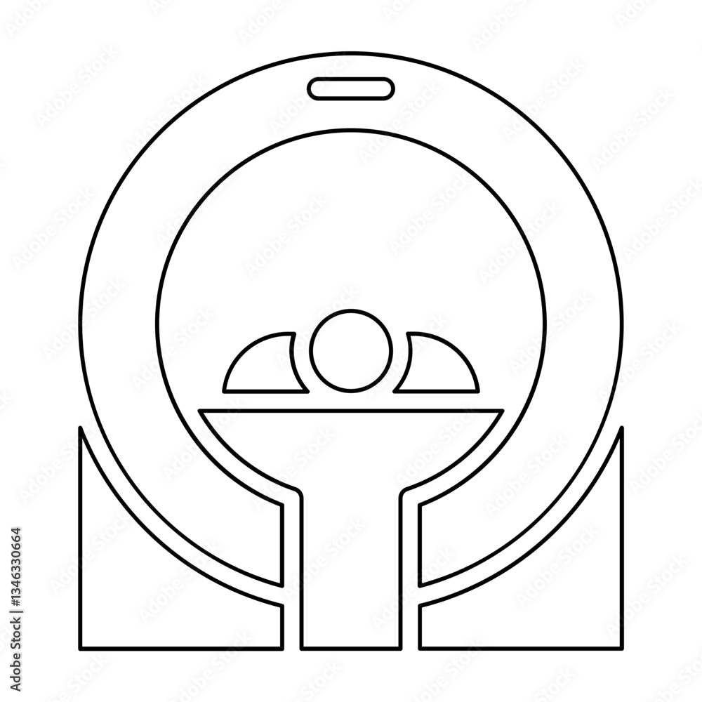 Poster mri scan icon in line style