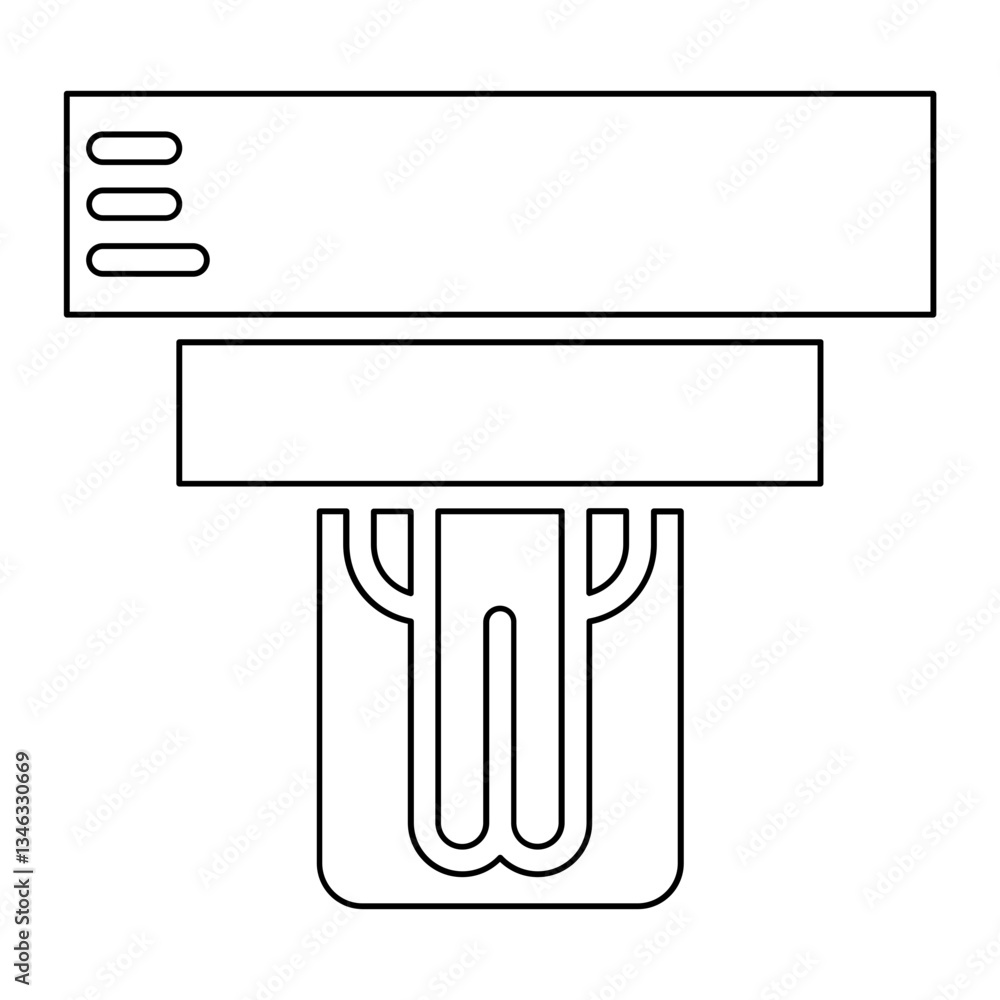 Poster mri scan icon in line style