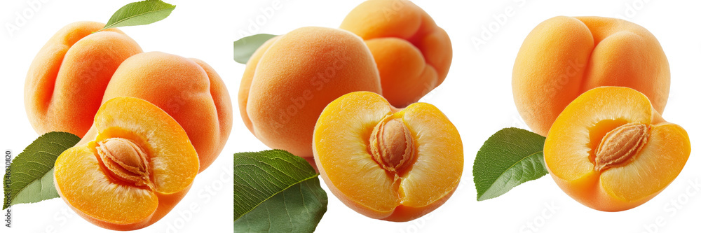 Poster A solitary apricot on a see-through background was generated using Ai