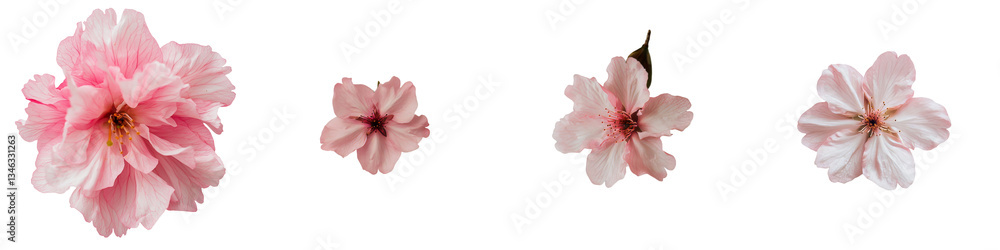 Poster Isolated on a transparent background is a sakura flower image made by Generative Ai