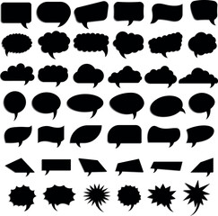 A Set of Communication Chat Message Bubble Vector Icon. Web Chatting Dialog Conversation Icon set. Social Media Group Chat, SMS, Notification Art Symbol in different styles.