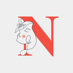 N Letter Beauty Spa Logo