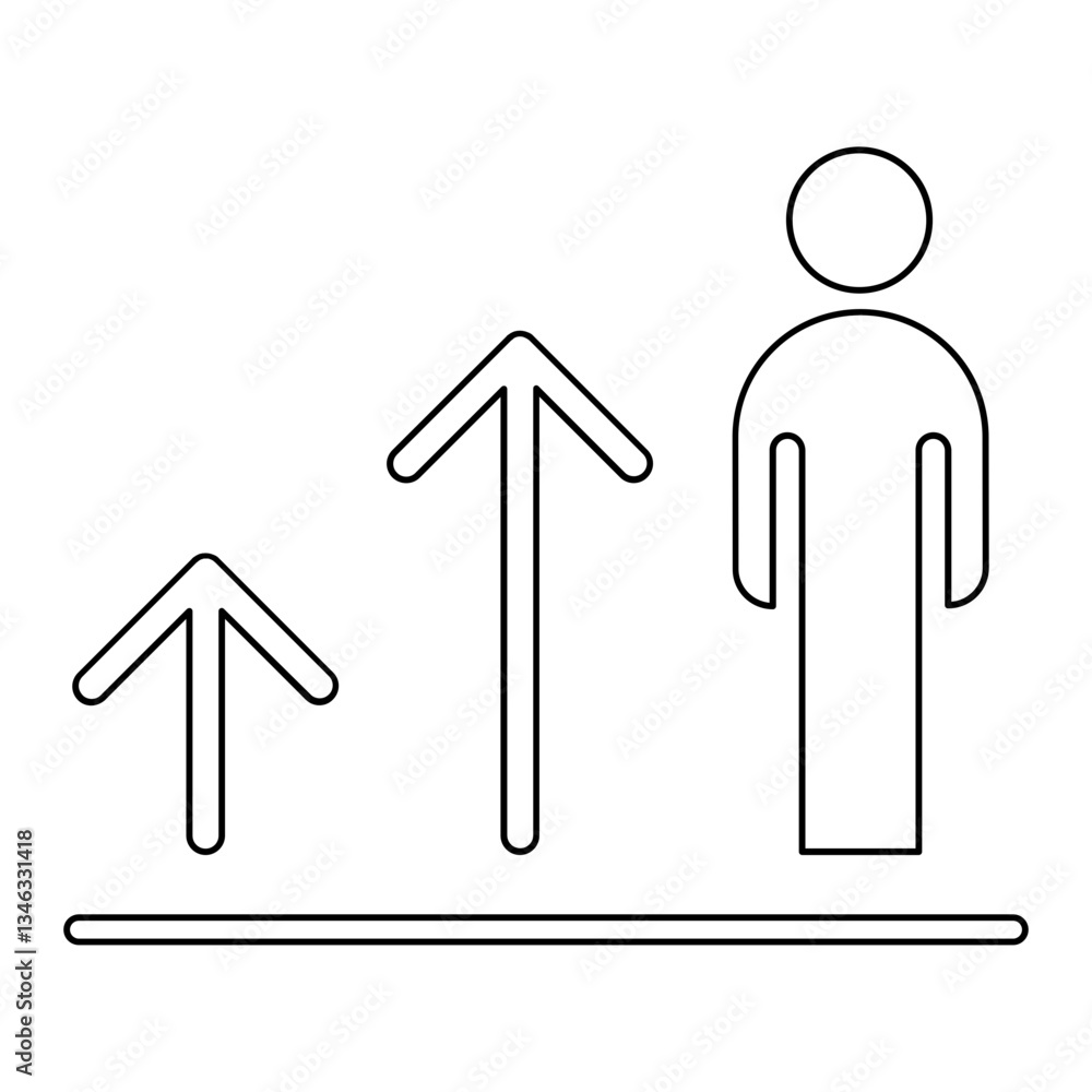 Poster employee performance icon in line style