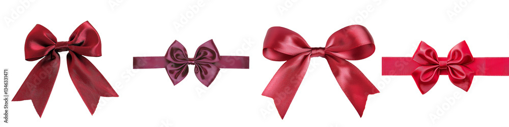 Poster on a transparent background, an isolated red bowtie is generated by ai