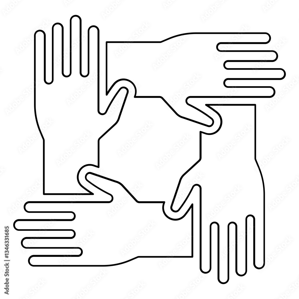Poster unity icon in line style