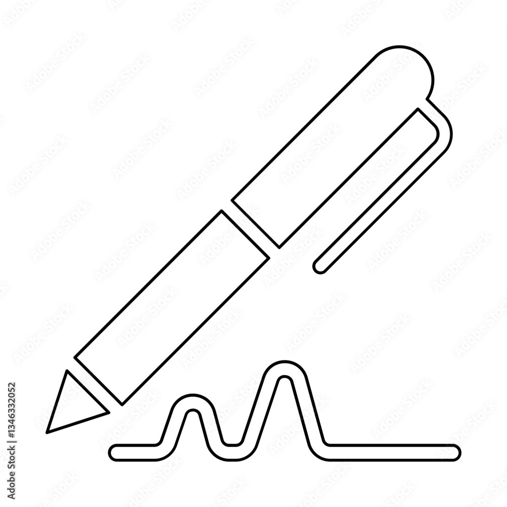 Poster contract icon in line style