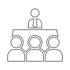 Interview icon in line style