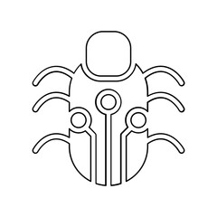 Bug icon in line style