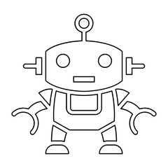 Robot icon in line style