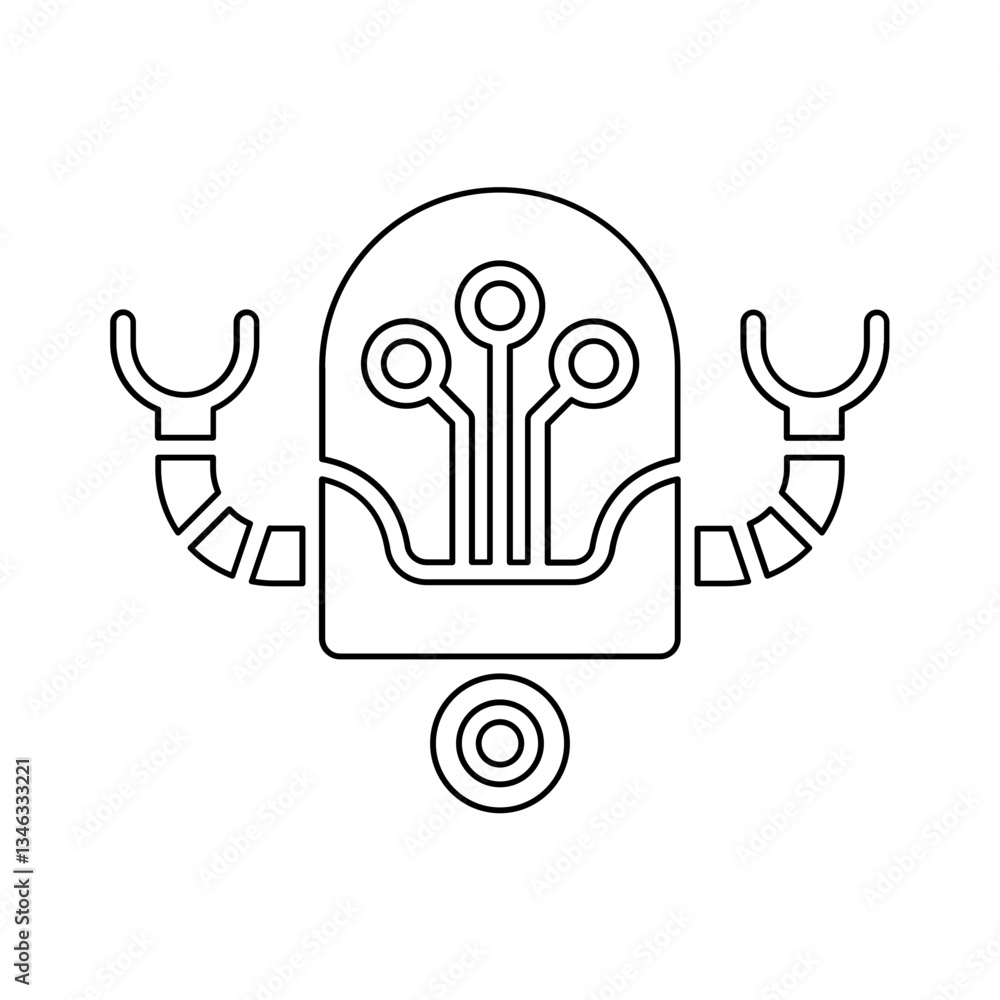 Poster machine learning icon in line style