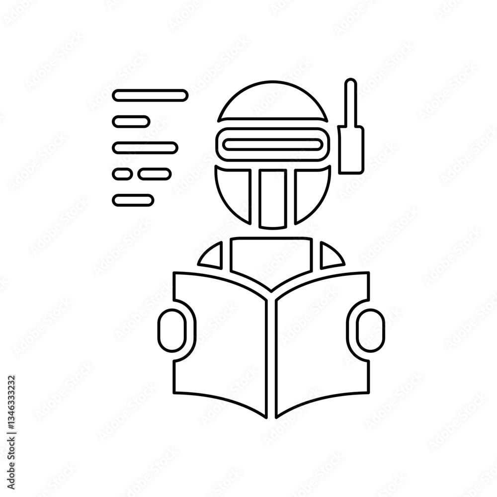 Poster machine learning icon in line style
