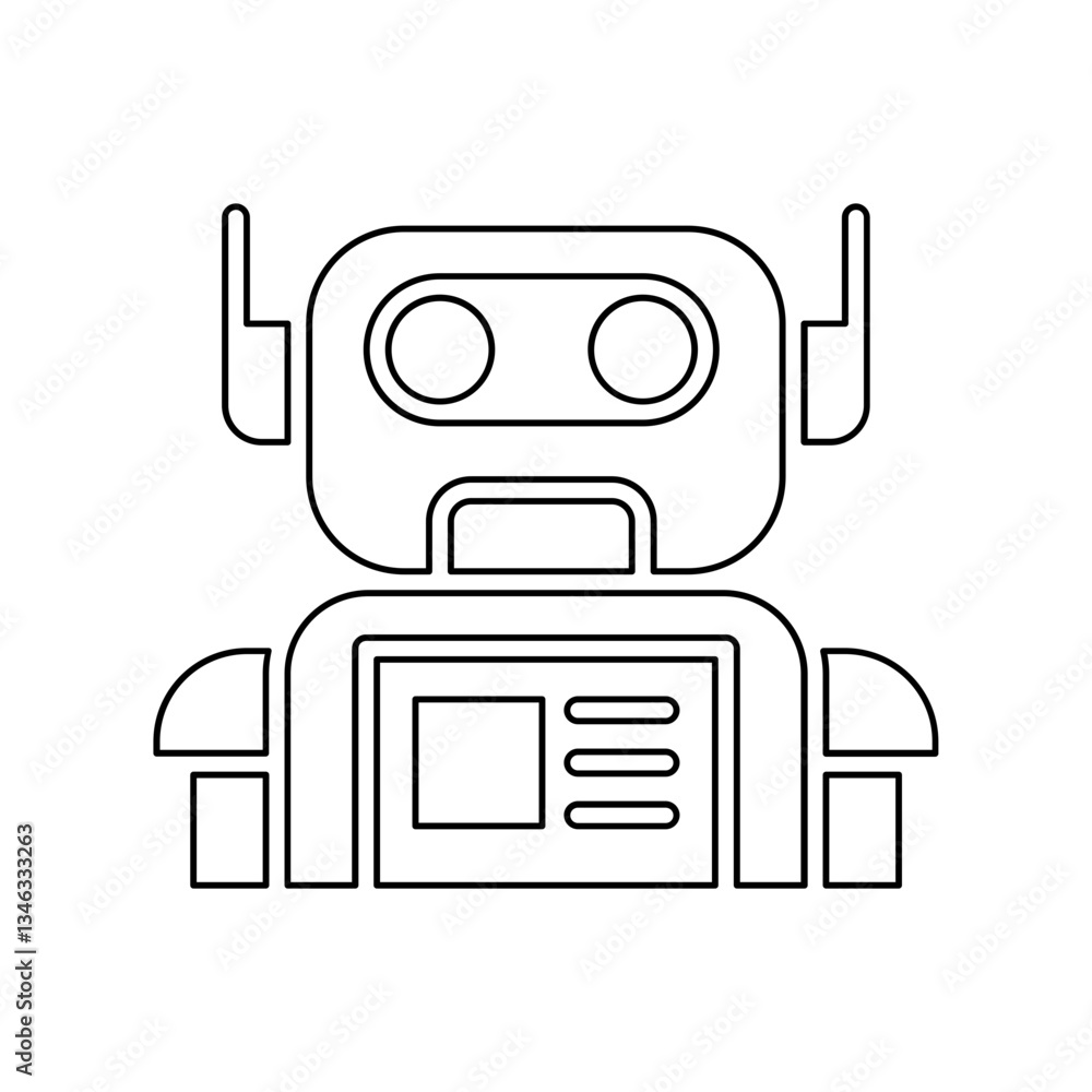 Aufkleber machine learning icon in line style