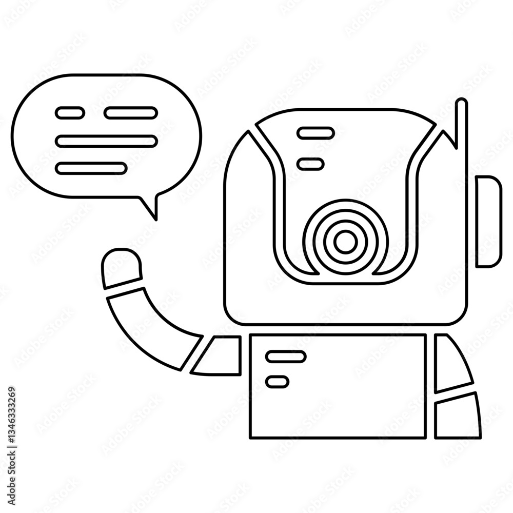 Poster machine learning icon in line style