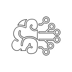 Machine learning icon in line style